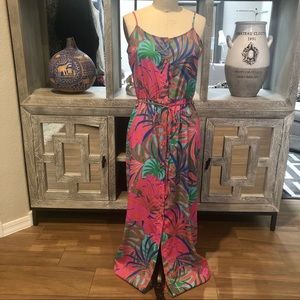 Tropical Floral Print Long Maxi Dress